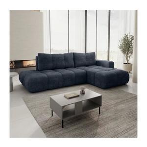Rozkladacia rohová čalúnená sedacia súprava ALMADA do tvaru L s úložným priestorom, pravé prevedenie, modrá 8590828023920 vyobraziť