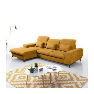 Rozkladacia rohová čalúnená sedacia súprava ALTA v tvare L s úložným priestorom, ľavostranná, žltá 8590828022534 vyobraziť