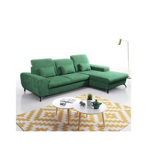 Rozkladacia rohová čalúnená sedacia súprava v tvare L ALTA pravá zelená 8590828983743 vyobraziť
