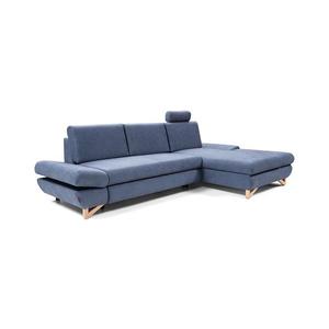 Rozkladacia rohová čalúnená sedacia súprava AVESTA do tvaru L, pravé prevedenie, s úložným priestorom, modrá 8590828983897 vyobraziť