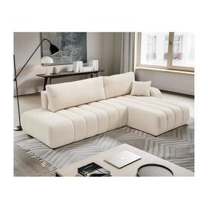 Rozkladacia rohová sedacia súprava DESIO s úložným priestorom v tvare L, pravé prevedenie, béžová 8590828985693 vyobraziť