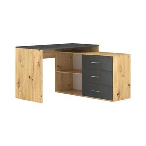 Písací stôl so zásuvkami a univerzálnym rohom P/L JULES dub artisan/antracit 5904804550462 vyobraziť