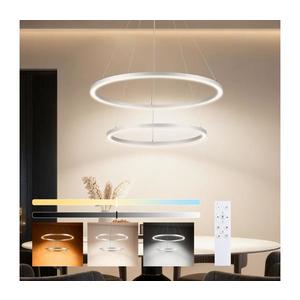 Brilagi-LED stmievateľný závesný luster na lanku PORTOFINO LED/98W/230V pr. 80 cm strieborný s diaľkovým ovládaním BRI513 vyobraziť