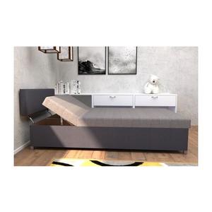 Čalúnená válenda s nastaviteľným polohovaním a úložným priestorom DALLAS 108x205 cm sivá/antracit 151101250260 vyobraziť