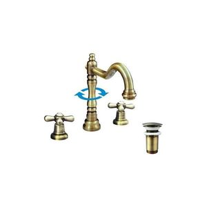 RAV Slezák MK132.0SM - Umývadlová batéria + výpusť MORAVA RETRO stará mosadz MK132.0SM vyobraziť