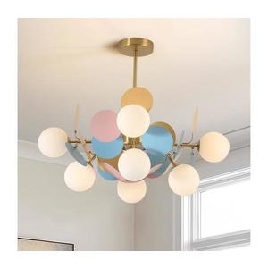 Brilagi - Luster na tyči BALMO 8xG9/9W/230V pr. 60 cm zlatá/modrá/ružová BRI458 vyobraziť