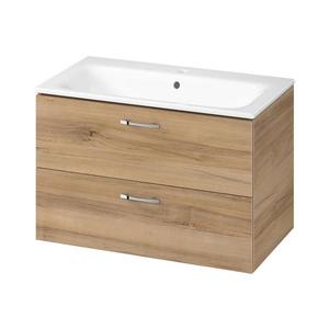 Cersanit S801-539 - Závesná kúpeľňová skrinka s umývadlom NIKO 80x45 cm orech S801-539 vyobraziť