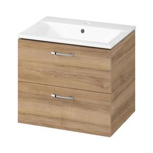 Cersanit S801-457 - Závesná kúpeľňová skrinka s umývadlom NIKO 60x45 cm, dekor orech S801-457 vyobraziť