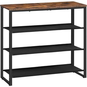 Botník s látkovými policemi Vasagle Elviro 75 cm černý/hnědý vyobraziť