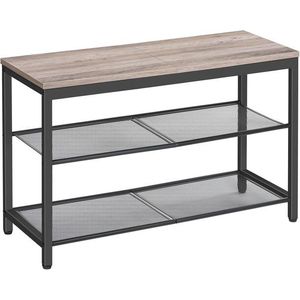 Botník s lavicí Vasagle Arvel 75 cm černý/šedý vyobraziť