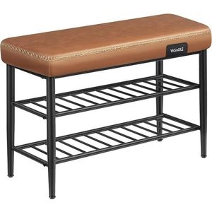 Botník s polstrovanou lavicou Vasagle Stuart karamelovo hnedý vyobraziť