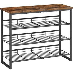 Botník Vasagle Fenaro 59 cm hnědý/černý vyobraziť