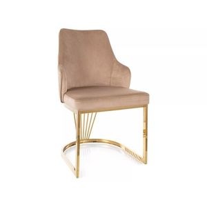 Čalouněná jídelní židle ALURE VELVET béžová/zlatá vyobraziť