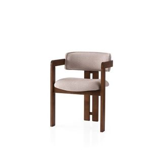 Čalouněná jídelní židle CO z masivu krémová/ořech vyobraziť