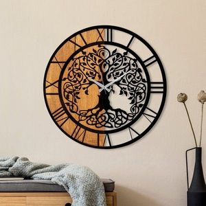 Dekorativní nástěnné hodiny WALLIE TREE LIKE 56 cm ořech/černé vyobraziť