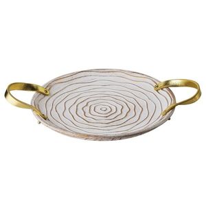 Dekorativní tác DAZ s úchyty 28 cm bílý/zlatý vyobraziť