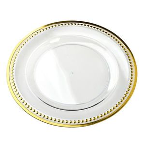 Dekorativní talíř BLANCHE CLEAR 33 cm zlatý vyobraziť