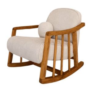 Dětské houpací křeslo Kleamini bílé/hnědé vyobraziť