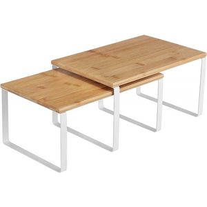 Dvojitý policový organizér Rick 30 cm biely vyobraziť