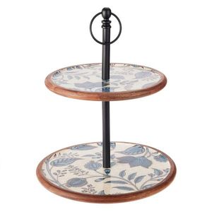 Dvoupatrový podnos LOSY 42 cm z masivu vícebarevný vyobraziť