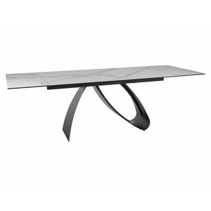 Jídelní rozkládací stůl Diuna 160/240 cm keramika bílý mramor/černý vyobraziť