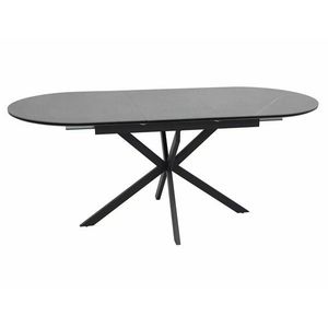 Jídelní rozkládací stůl Gaston 140/180 cm keramika šedý mramor/černý vyobraziť