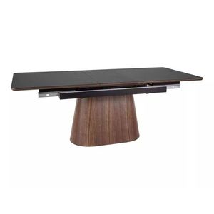 Jídelní rozkládací stůl Monaco 160/200 cm keramika černý/ořech vyobraziť