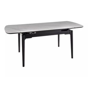 Jídelní rozkládací stůl Sento 120/180 cm keramika bílý mramor/černý vyobraziť