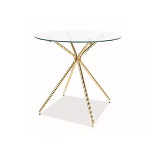 Jídelní stůl Azalia 80 cm čirý/zlatý vyobraziť
