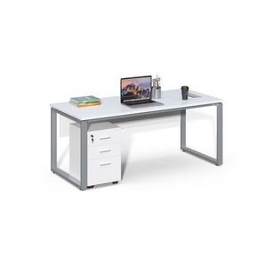 Kancelársky stôl s kontajnerom Houseland Prime Home 02 180 cm biely vyobraziť