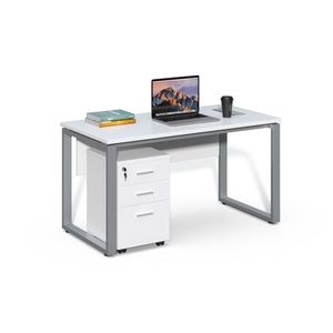 Kancelársky stôl s kontajnerom Houseland Prime Home 02 B 140 cm biely vyobraziť