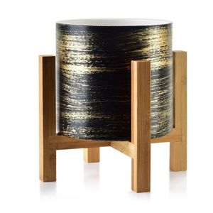 Keramický květináč na stojanu Ava černo-zlatý vyobraziť