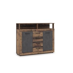 Komoda Luna 119 cm dub Matera tmavý/šedá II vyobraziť