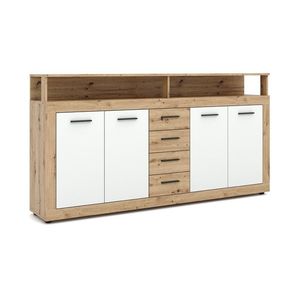 Komoda Luna 190 cm dub Artisan/bílá vyobraziť