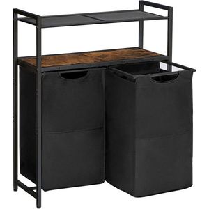 Koš na prádlo Vasagle Ermira 100 l černý/hnědý vyobraziť