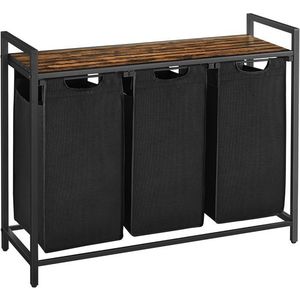 Koš na prádlo Vasagle Ovules 114 l černý/hnědý vyobraziť