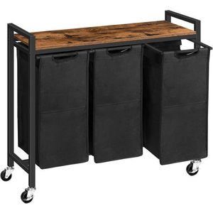 Koš na prádlo Vasagle Pietro 119 l hnědý/černý vyobraziť