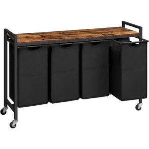 Koš na prádlo Vasagle Pietro 159 l hnědý/černý vyobraziť