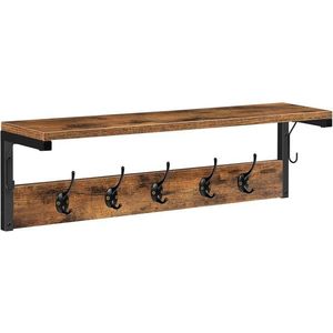 Nástěnný předsíňový věšák Vasagle Selvia černý/hnědý vyobraziť