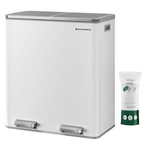 Odpadkový koš s víkem JORDAN 2x30 l bílý vyobraziť