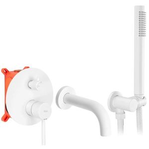 Podomietková vaňová batéria s inštalačným boxom Rea Lungo biela vyobraziť