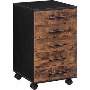 Pojízdný kancelářský kontejner Vasagle Dovi 69 cm hnědý/černý vyobraziť