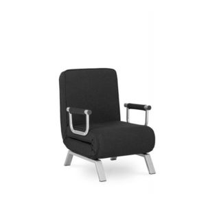 Polohovací rozkládací křeslo Bart černé/stříbrné vyobraziť