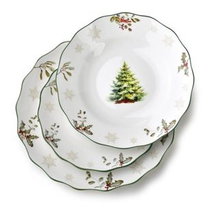 Porcelánová jídelní sada 3 ks talířů Santas bílá vyobraziť