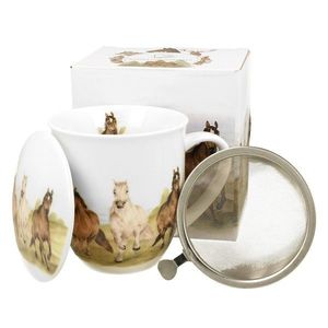 Porcelánový hrnek HOHOHORSE 400 ml se sítkem bílý/vícebarevný vyobraziť