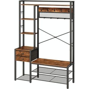 Předsíňový věšák s botníkem Vasagle Lorenda černý/hnědý vyobraziť