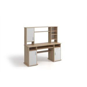 Psací stůl Vigo 160 cm s nástavcem dub Sonoma/bílý vyobraziť