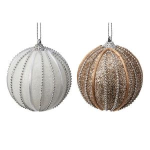 Sada 12 ks vánočních baněk SILVIA 8 cm bílá/champagne vyobraziť
