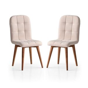 Sada 2 ks čalouněných jídelních židlí RETRO krémová vyobraziť