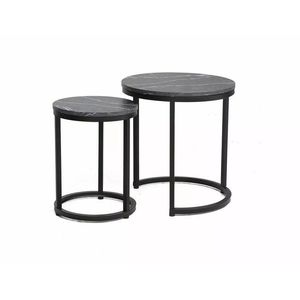 Sada 2 ks konferenčních stolků Hola černý mramor/černá vyobraziť